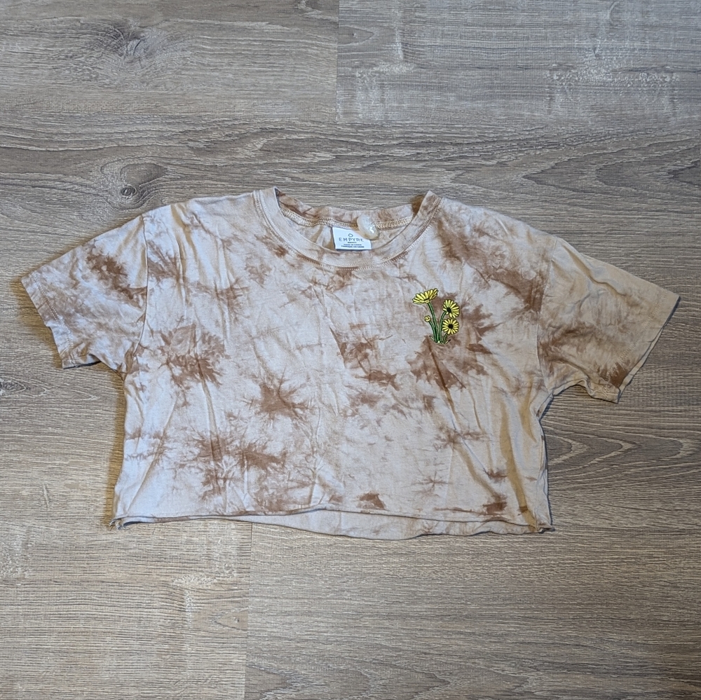 Empyre Yohanna Skeleton Brown Tie Dye Crop Top Size S